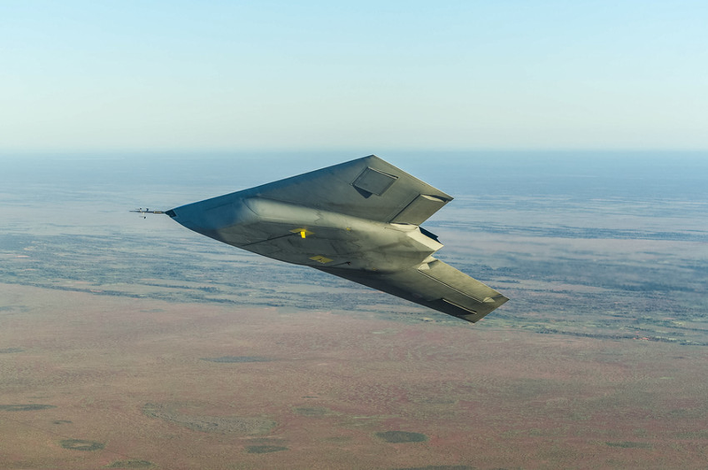 Illustration for article titled Watch the first footage of the UK's Cylon-like stealth drone in flight